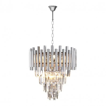 Lampy-sufitowe - chromowy żyrandol z kryształkami 9xe14 madison ml5991 eko-light 