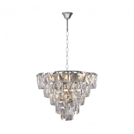 Lampy-sufitowe - kryształowy żyrandol chromowy 6xe14 chelsea ml6001 eko-light 