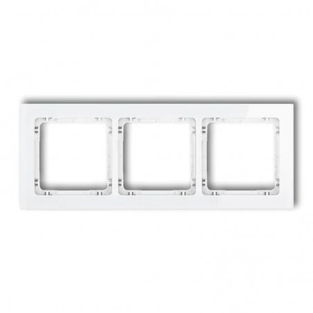 Ramki-potrojne - ramka na 3 włączniki biała z efektem szkła 0-0-drs-3 deco karlik 