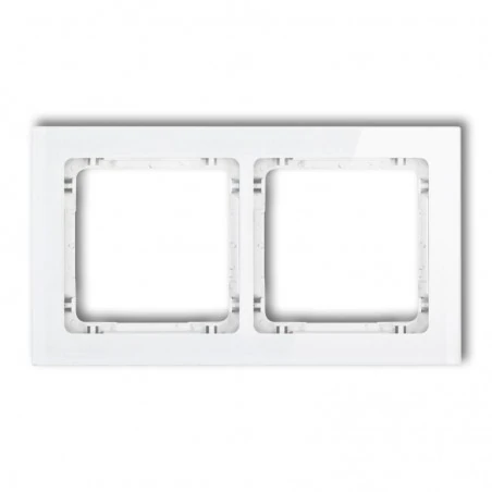 Ramki-podwojne - 0-0-drs-2 podwójna ramka do gniazdek z efektem szkła biała deco karlik 
