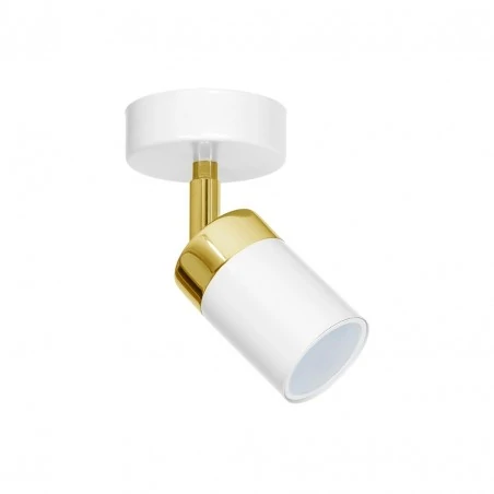 Kinkiety-do-salonu - biały kinkiet ze złotym paskiem gu10 joker mlp6128 eko-light 