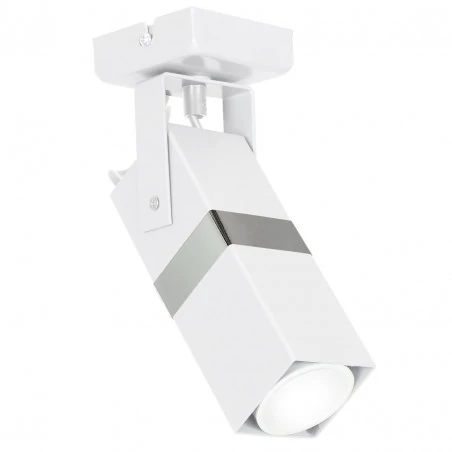 Kinkiety-do-salonu - biały kinkiet z chromowym paskiem gu10 vidar mlp6281 eko-light 