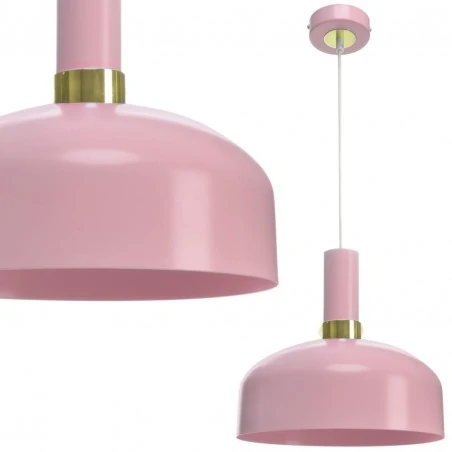 Lampy-sufitowe - lampa wisząca w pastelowym różowym kolorze 1xe27 malmo mlp6199 eko-light 