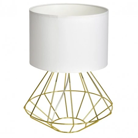 Lampki-nocne - biało-złota lampka na stolik nocny na żarówkę e27 lupo mlp6268 eko-light 