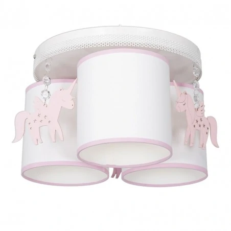Oswietlenie-do-pokoju-dzieciecego - żyrandol sufitowy z trzema kloszami do pokoju dziecka biały/różowy uni mlp6493 eko-light 