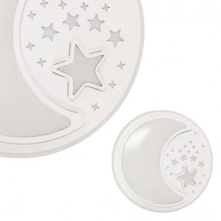 Plafony - dziecięcy plafon led w kolorze białym z motywem księżyca i gwiazdek 40w 3000k-6000k note white ml6182 eko-light 