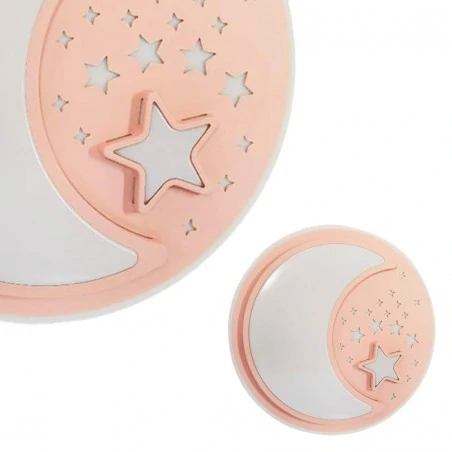Plafony - różowy plafon led do pokoju dziewczynki w gwiazdki 40w note pink ml6184 eko-light 