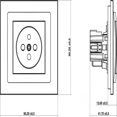 Gniazda-elektryczne - dgzk gniazdo pojedyncze 2p+z data z kluczem 1x z/u, czerwony karlik deco 