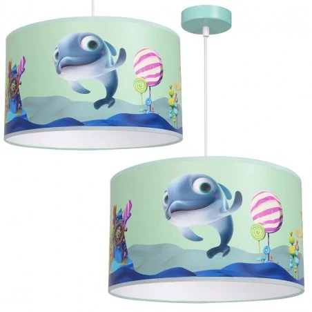 Oswietlenie-do-pokoju-dzieciecego - lampa sufitowa wisząca do pokoju niemowlaka delfinka finka minimini 1xe27 eko-light 