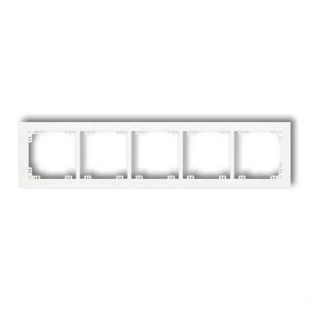 Ramki-instalacyjne - dr-5 ramka pięciokrotna do kontaktów biała ip20 deco karlik 