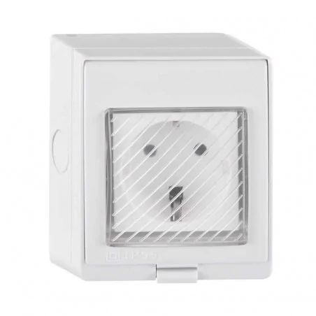 Urzadzenia-zdalnie-sterowane - hermetyczne gniazdo natynkowe pojedyncze na aplikację tuyasmart ip55 316011 polux 