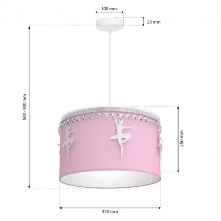 Oswietlenie-do-pokoju-dzieciecego - lampa sufitowa różowa baletnica do pokoju dziewczynki 1xe27 eko-light 