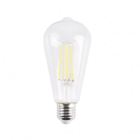 Gwint-trzonek-e27 - żarówka led wydłużona st64 filament przezroczysta 7,5w 4000k polux 