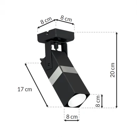 Kinkiety-do-salonu - kinkiet na żarówkę gu10 czarny/chrom vidar mlp6285 eko-light 