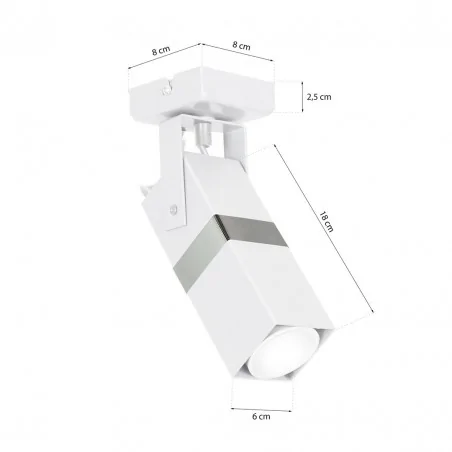 Kinkiety-do-salonu - biały kinkiet z chromowym paskiem gu10 vidar mlp6281 eko-light 