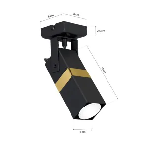 Lampy-sufitowe - kinkiet na żarówkę gu10 czarny/złoty vidar mlp6277 eko-light 