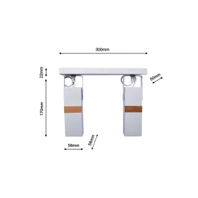 Lampy-sufitowe - oprawa ścienno-sufitowa podwójna biały/drewno 2xgu10 vidar mlp5406 eko-light 