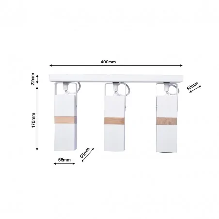 Lampy-sufitowe - lampa sufitowa spot potrójny biały 3xgu10 vidar mlp5407 eko-light 