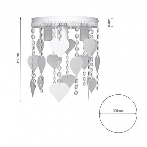 Lampy-sufitowe - biała lampa sufitowa wiszące serduszka 3xe27 corazon mlp1148 eko-light 