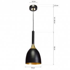 Lampy-sufitowe - czarna lampa sufitowa ze złotym wnętrzem e27 clark mlp6221 eko-light 