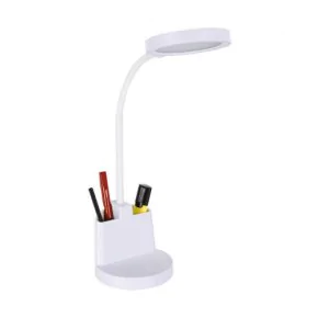 Lampki-biurkowe - biała lampka biurkowa led z przybornikiem 8w 4000k labor led 03823 ideus