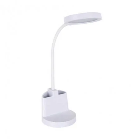 Lampki-biurkowe - biała lampka biurkowa led z przybornikiem 8w 4000k labor led 03823 ideus 