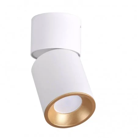 Oprawy-sufitowe - oczko przegubowe natynkowe na żarówkę gu10 nixa biało-złota polux 