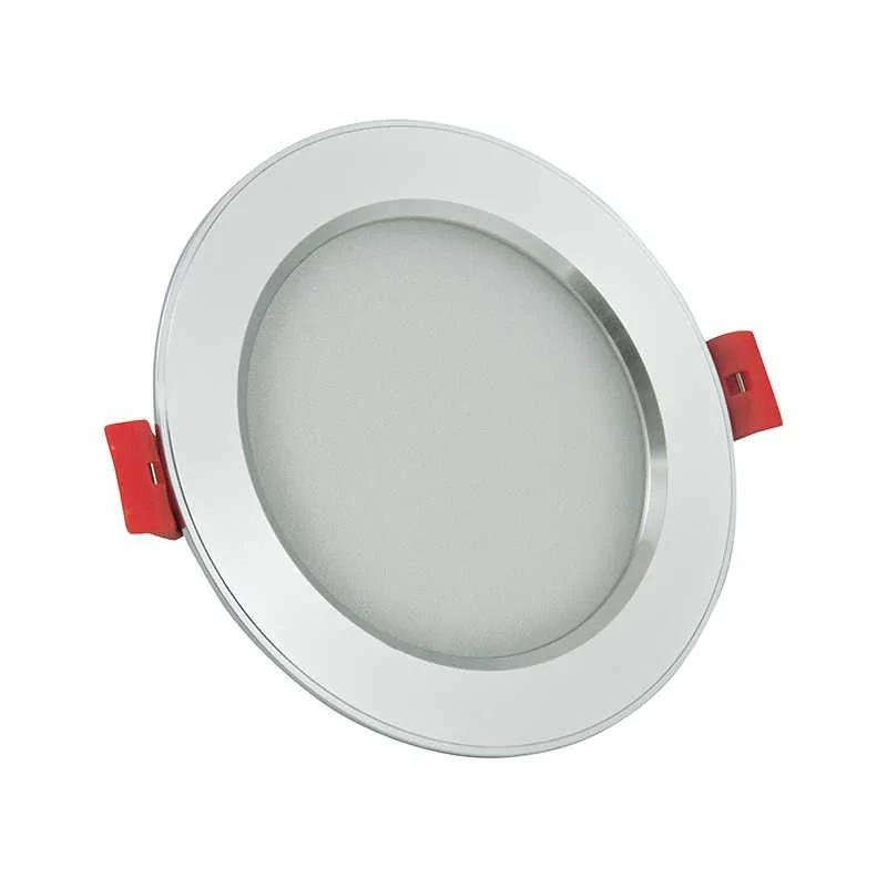 Oprawy-sufitowe - oczko sufitowe stałe led srebrne połysk 7w 560lm 3000k venus polux firmy POLUX GOLDLUX 