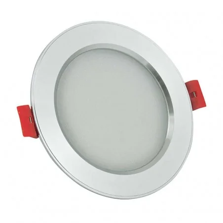 Oprawy-sufitowe - oczko sufitowe stałe led srebrne połysk 7w 560lm 3000k venus polux 