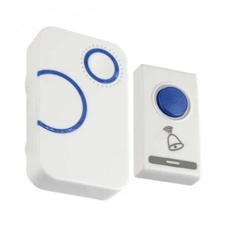 Dzwonki-do-drzwi-bezprzewodowe - dzwonek bezprzewodowy biały/niebieski na baterie nutka 03894 ideus 