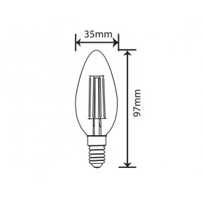 Gwint-trzonek-e14 - żarówka ledowa świeczka filament 6w e14 c37 3000k db020ww inq 