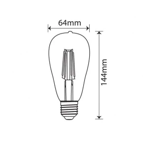 Gwint-trzonek-e27 - żarówka led wydłużona st64 filament przezroczysta e27 8w 3000k ds030ww inq 