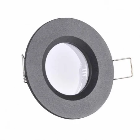 Oprawy-sufitowe-stale - oprawa podtynkowa 12v dc czarny mat okrągła boras polux 