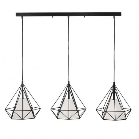 Lampy-sufitowe - geometryczna lampa wisząca potrójna czarny/biały hira 314574 polux 