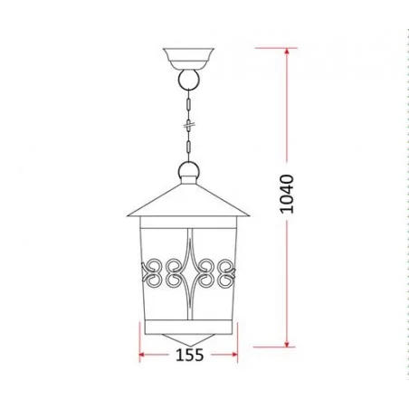 Lampy-ogrodowe-wiszace - lampa wisząca ogrodowa w kolorze czarnym e27 ip44 styl-4315 rum-lux 