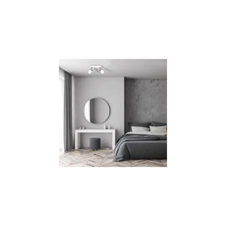 Lampy-sufitowe - podwójna lampa sufitowa w kolorze białym z dodatkiem srebra 2xgu10 joker mlp899 eko-light 