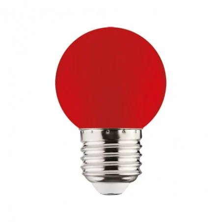 Zarowki-dekoracyjne - czerwona żarówka dekoracyjna led kulka 1w rainbow led ideus 