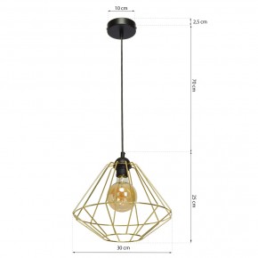 Lampy-sufitowe - lampa sufitowa z geometrycznym kloszem czarno-złota e27 lupo mlp6270 eko-light 