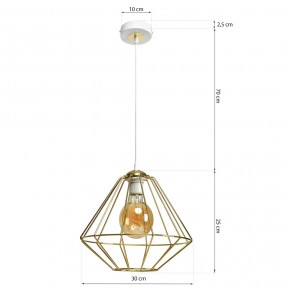 Lampy-sufitowe - biała lampa sufitowa ze złotym geometrycznym kloszem e27 lupo mlp6266 eko-light 