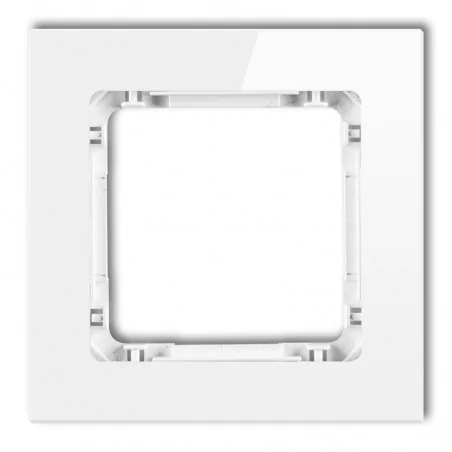 Ramki-pojedyncze - ramka pojedyncza szklana biała z białym spodem 0-0-drg-1 karlik deco 