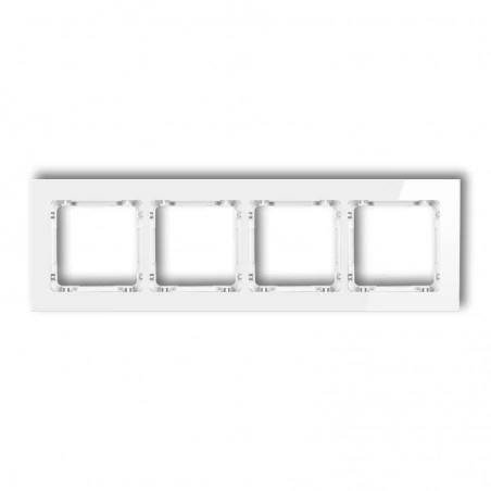 Ramki-poczworne - ramka uniwersalna poczwórna ze szkła biała 0-0-drg-4 karlik deco 