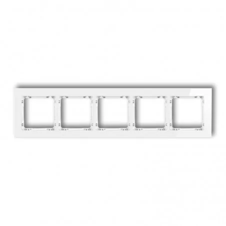 Ramki-pieciokrotne - ramka pięciokrotna uniwersalna biała szkło 0-0-drg-5 karlik deco 
