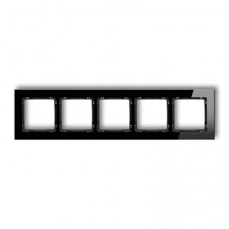 Ramki-pieciokrotne - ramka pięciokrotna uniwersalna czarna ze szkła 12-12-drg-5 karlik deco 