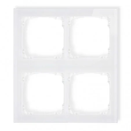 Ramki-poczworne - poczwórna ramka modułowa z efektem szkła biała deco 0-0-drsm-2x2 karlik 