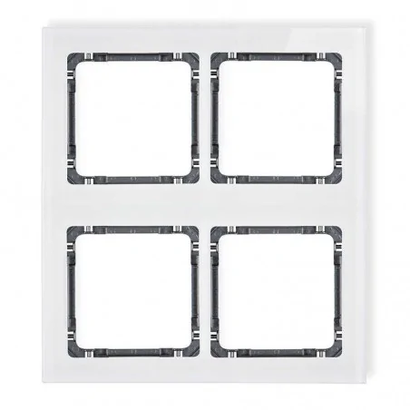 Ramki-poczworne - ramka poczwórna modułowa z efektem szkła biały/grafit deco 0-11-drsm-2x2 karlik 