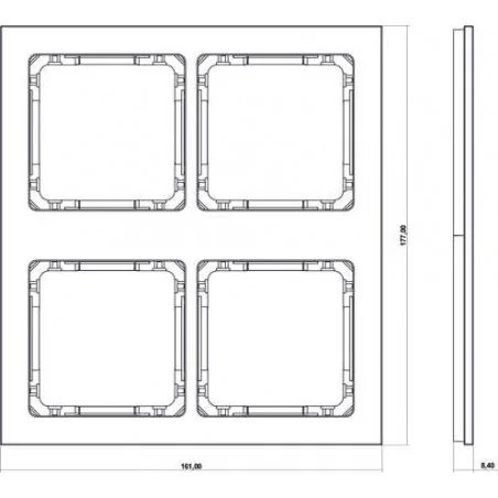 Ramki-poczworne - ramka poczwórna modułowa z efektem szkła biały/grafit deco 0-11-drsm-2x2 karlik 
