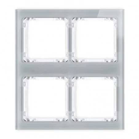 Ramki-poczworne - ramka poczwórna modułowa z efektem szkła szara z białym spodem deco 15-0-drsm-2x2 karlik 
