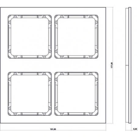 Ramki-poczworne - ramka poczwórna modułowa z efektem szkła szara/spód grafit deco 15-11-drsm-2x2 karlik 