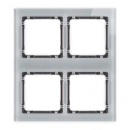 Ramki-poczworne - ramka poczwórna modułowa z efektem szkła szara/spód grafit deco 15-11-drsm-2x2 karlik 