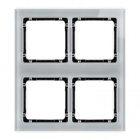 Ramki-poczworne - ramka poczwórna modułowa z efektem szkła szara/spód czarny deco 15-12-drsm-2x2 karlik 